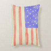 水彩素朴な米国アメリカ国旗 アクセントクッション (正面(垂直))