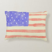 水彩素朴な米国アメリカ国旗 アクセントクッション (裏面)