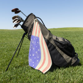 水彩素朴な米国アメリカ国旗 ゴルフタオル