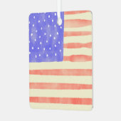 水彩素朴な米国アメリカ国旗 メタルオーナメント (正面左)