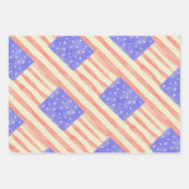 水彩素朴な米国アメリカ国旗 ラッピングペーパーシート (正面3)