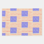 水彩素朴な米国アメリカ国旗 ラッピングペーパーシート (正面2)