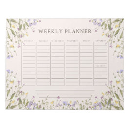 水彩素朴な花ウィークリープランナー ノートパッド