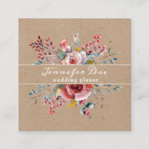 水彩素朴な花クラフト名刺