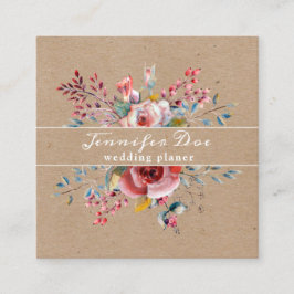 水彩素朴な花クラフト名刺 スクエア名刺