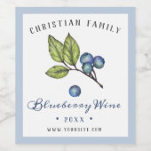 水彩素朴のブルーベリーワインラベ ワインラベル (シングルラベル)