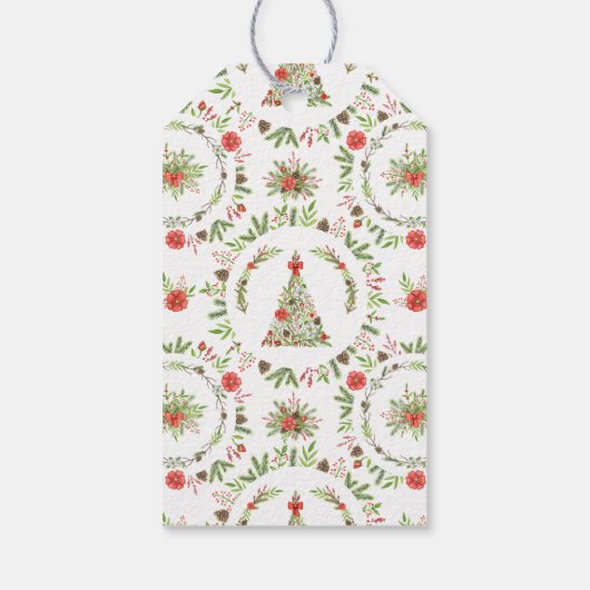 水彩素朴クリスマスツパーソナライズされたリー ギフトタグ (裏面)