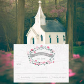 水彩素朴フローラガーランドフォークア結婚ート 出欠カード