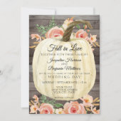 水彩素朴フローラパンプキンピーチコーラルウッド 招待状 (正面)