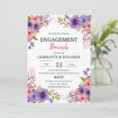 水彩素朴フローラ婚約ブランチパーティー 招待状 (スタンド正面)