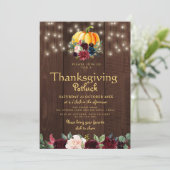 水彩素朴フローラ感謝祭 招待状 (スタンド正面)