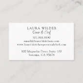 水彩素朴ポットパンフードキッチン用品 名刺 (裏面)