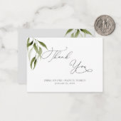 水彩素朴ユーカリ緑 ノートカード (正面/裏面インサイチュ)