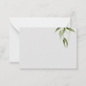 水彩素朴ユーカリ緑 ノートカード (裏面)