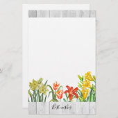 水彩素朴春の花フローラ 便箋 (正面/裏面)