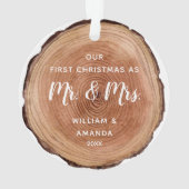 水彩素朴木片初めてのクリスマス オーナメント (裏面)