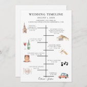水彩素朴画結婚のタイムライン プログラム (正面/裏面)