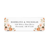 水彩素朴秋フローラ差出人住所 ラベル (正面)