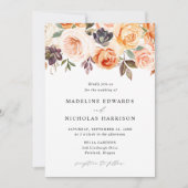 水彩素朴秋フローラ結婚 招待状 (正面)