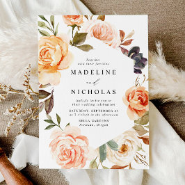 水彩素朴秋フローラ 招待状