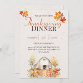 水彩素朴秋感謝祭招待状 シーズンカード (正面/裏面)