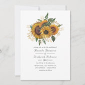 水彩素朴秋 – 秋ひまわり結婚の 招待状 (正面)