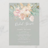水彩素朴花模様ブライダルシャワー招待 (正面)