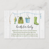 水彩素朴魚釣りテーマベビー帳 エンクロージャーカード (正面)