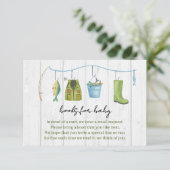 水彩素朴魚釣りテーマベビー帳 エンクロージャーカード (スタンド正面)