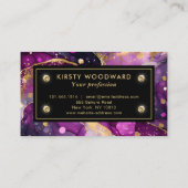水彩紫および金ゴールドグリッターアルコールインキ 名刺 (裏面)