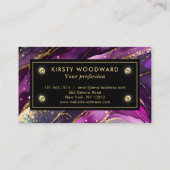 水彩紫および金ゴールドグリッターアルコールインキ 名刺 (裏面)
