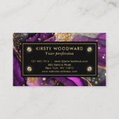 水彩紫および金ゴールドグリッターアルコールインキ 名刺 (裏面)