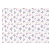 水彩紫かわいらしイングリッシュフラワーパターン テーブルクロス (正面(横))