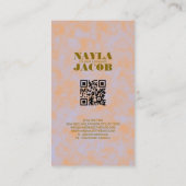 水彩紫とオレンジの手作り服 名刺 (裏面)