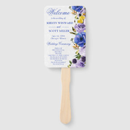 水彩紫とクリーム結婚花 ハンドファン