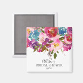 水彩紫とピンクのシャワー好みマグネット マグネット (正面/裏面)