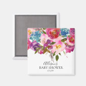 水彩紫とピンクのシャワー好みマグネット マグネット (正面/裏面)