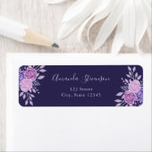 水彩紫とピンクの花柄 ラベル (インサイチュ)