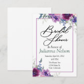 水彩紫とモーブの花の招待状 招待状 (正面/裏面)