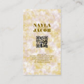 水彩紫と緑の手作り服 名刺 (裏面)