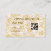 水彩紫と緑の手作り服 名刺 (裏面)