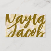 水彩紫と緑の手作り服 名刺 (正面)