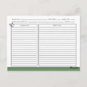 水彩紫と緑の葉レシピ | ポストカード (裏面)