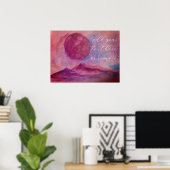 水彩紫と茶色のロッキー山脈 ポスター (ホームオフィス)