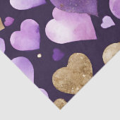 水彩紫と金ゴールドインクバレンタインハート 薄葉紙 (詳細)