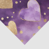 水彩紫と金ゴールドインクバレンタインハート 薄葉紙 (詳細)
