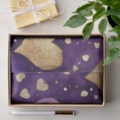 水彩紫と金ゴールドインクバレンタインハート 薄葉紙 (ギフト)