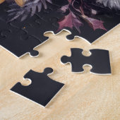 水彩紫と金ゴールドホリデーモティフコラージュ ジグソーパズル (側面)