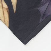 水彩紫と金ゴールドホリデーモティフコラージュ フリースブランケット (角)