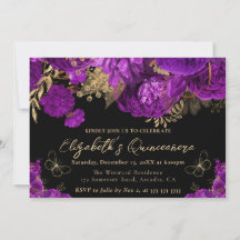 水彩紫と金ゴールド花キンセアニェラ